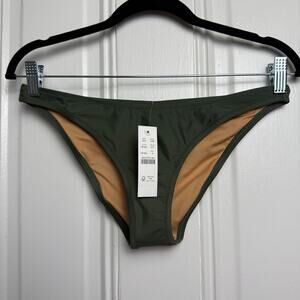 J. Crew Heritage 1989 High-leg Bikini bottom Womens Green Small Swimwear NWT